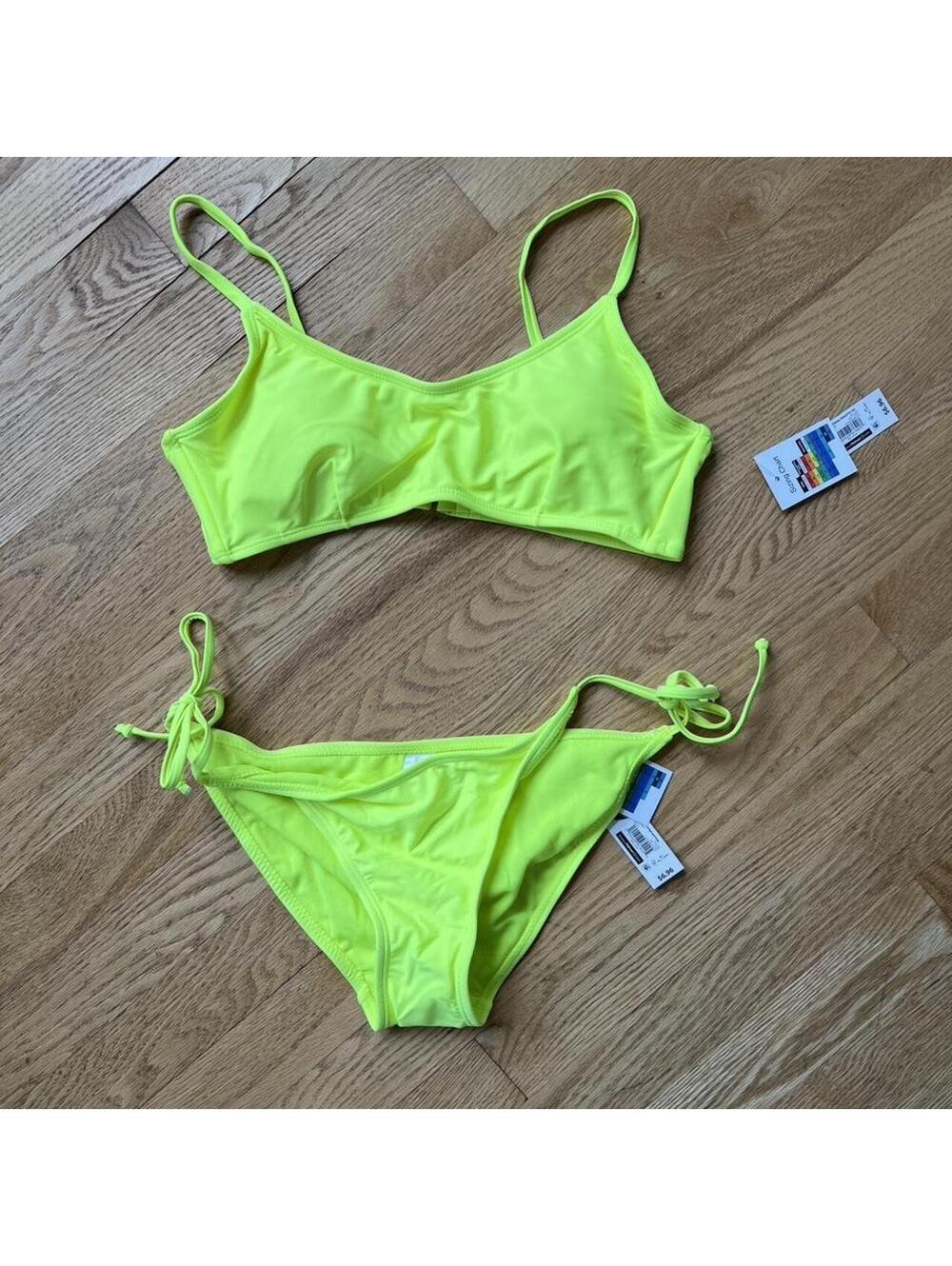 No Boundaries Women's Yellow and Green Bikinis-and-tankini-set